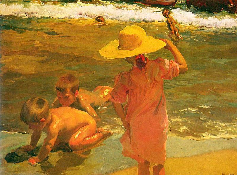 Joaquin Sorolla Children on the Seashore, oil painting image